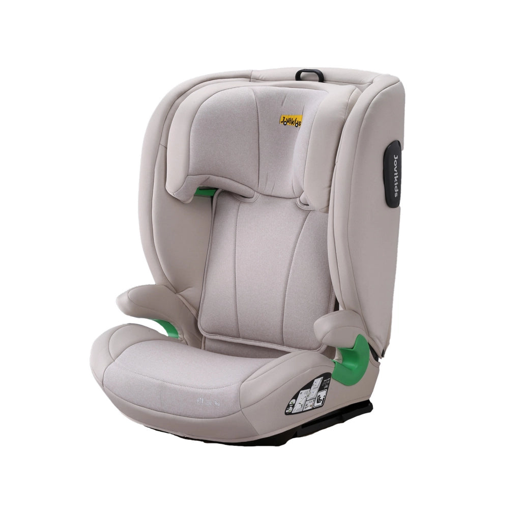 Seggiolino auto bambino con schienale 100-150 cm beige, poggiatesta regolabile