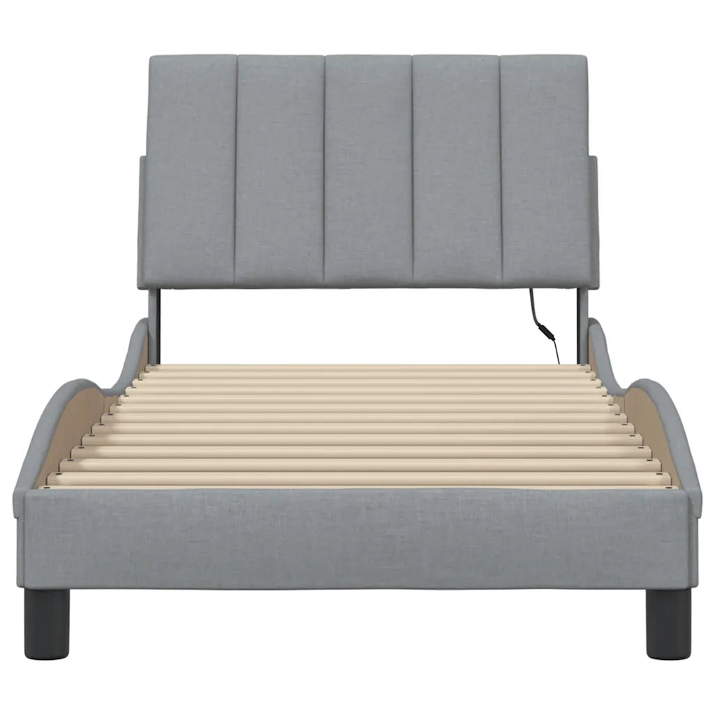 Giroletto senza Materasso Hanko Grigio Chiaro 90x190 cm Tessuto