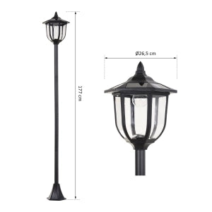 Lanterna Solare Da Giardino Luce Fredda Nero Plastica Per Esterni Accensione Automatica 6 Luci