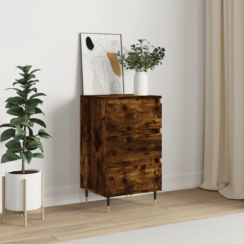 Credenza Rovere Fumo 40x35x70 cm in Legno Multistrato 831089