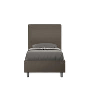 Letto Singolo 100x200 cm con Rete e Contenitore Focus Cappuccino