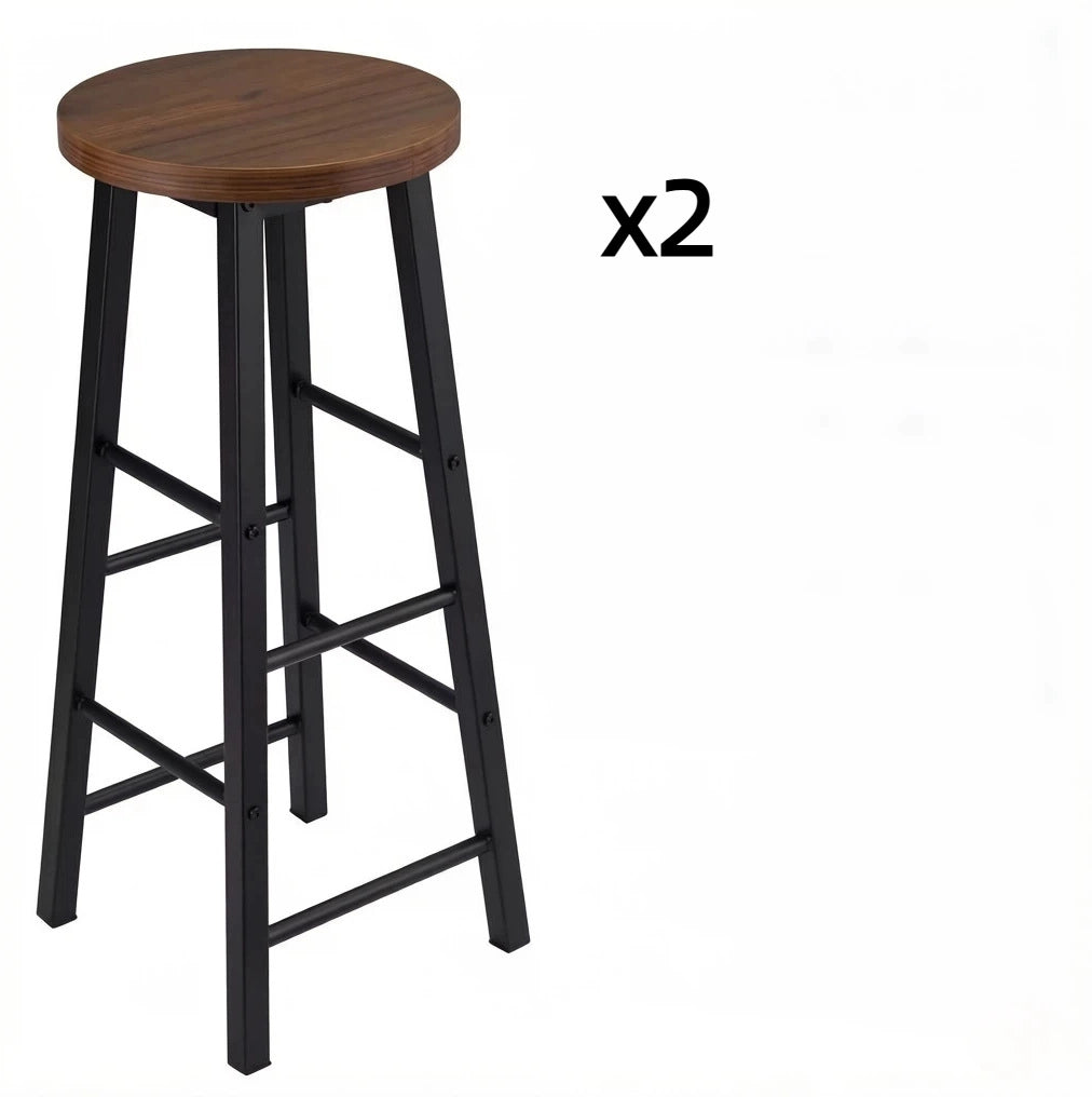 SGABELLO Bar Industriale 71 cm Marrone MDF e Metallo Set da 2 pezzi