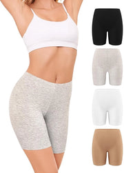 Shorts di supporto in cotone - Anti-scivolo - Pannolino per donna - Multipack - Confezione da 4 pezzi
