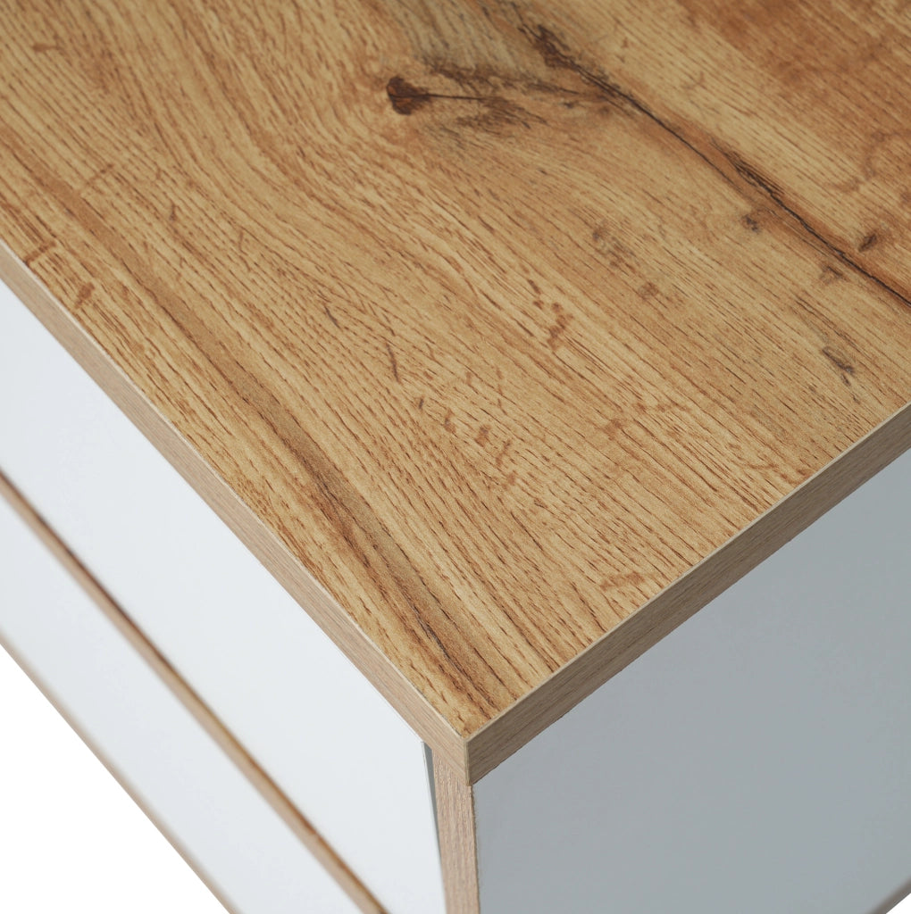Mobile TV 175x37x51 cm con 4 ante e 2 vani interni in MDF bianco