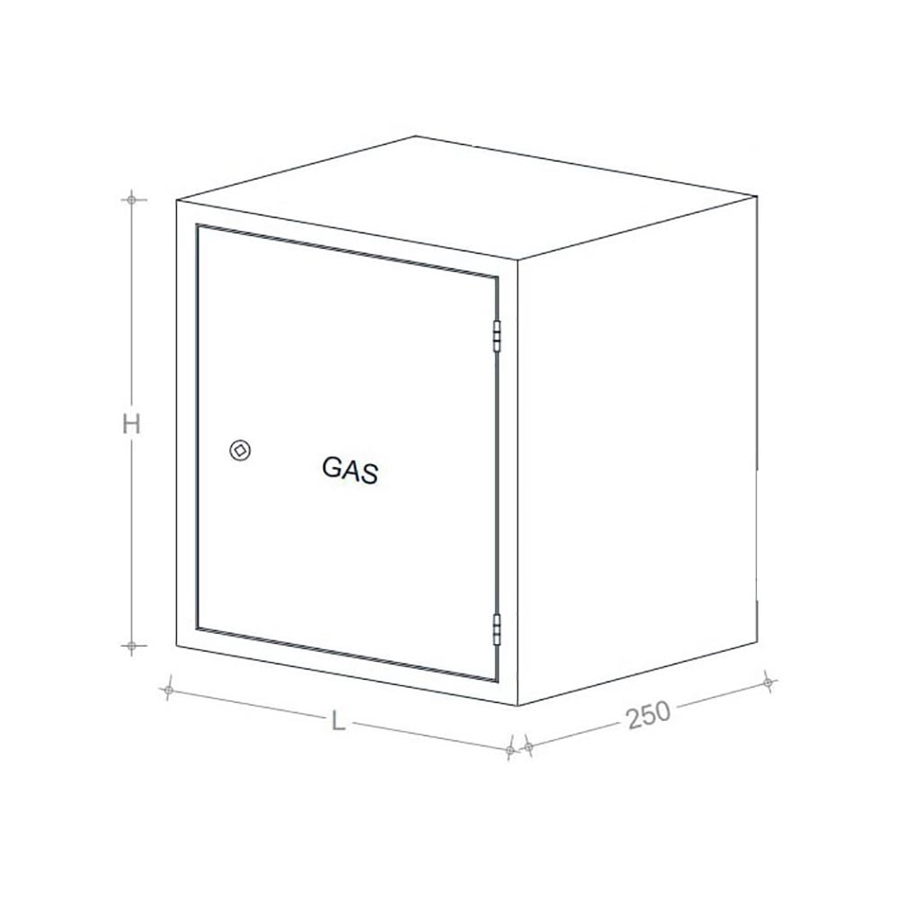 Cassetta cassonetto contenitore rame per contatore gas, scegli se  h 40 x l 30 x p 25cm