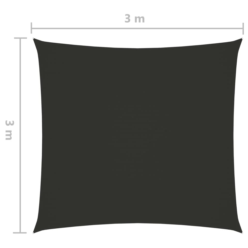 Vela ombreggiante/ombrellone quadrato 3 x 3 m in tessuto Oxford antracite 02_0009483