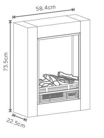 Camino Elettrico da Pavimento Effetto Fiamma 1500W Moderna Bianco e Nero