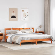 Letto senza Materasso-Struttura Letto Marrone Cera 200x200 cm in Legno di Pino 804099