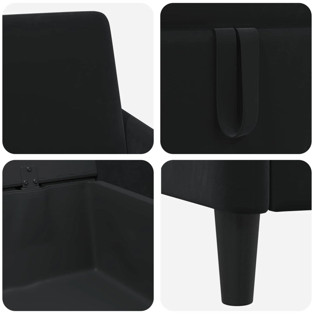 Set di Divani con Storage 2 pz Nero Poliestere 3429224