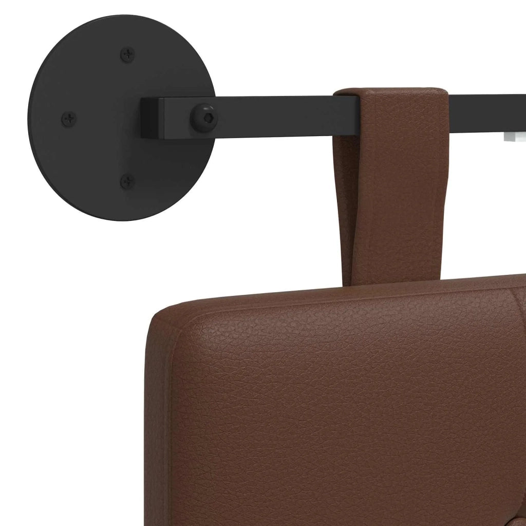 Testiera | Testata sospesa Con luce LED Marrone Similpelle
