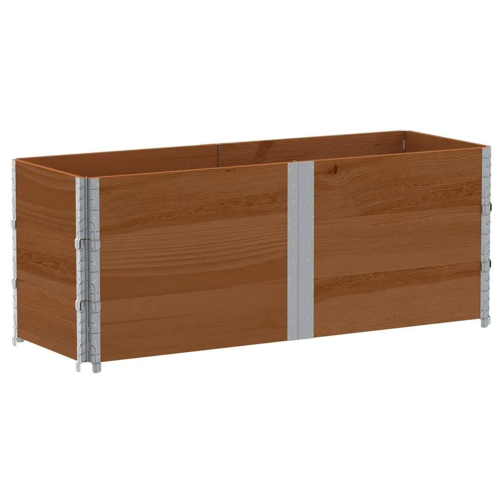 Fioriere | Cassetta per fiori | Poggiapiedi da Giardino Marrone 150x50cm Legno Massello di Pino