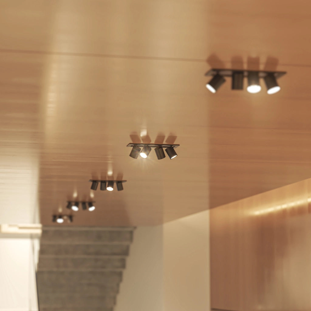 Mini Oxo Rect 2 Luci Faretto LED da Incasso 12W 42º CCT Switch 2700K/3200K/4000K Nero Opaco - Beneito & Faure Illuminazione Tecnica