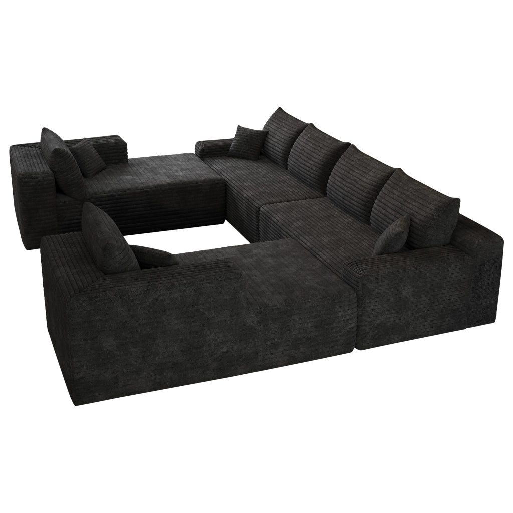 Divano letto ¨C Minimal ¨C Nero velluto 302x242cm