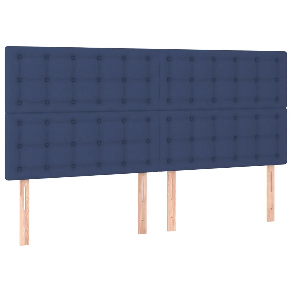 Testiera-Testata-Testiera Decorativa Blu 200x5x118/128 cm Tessuto 837116