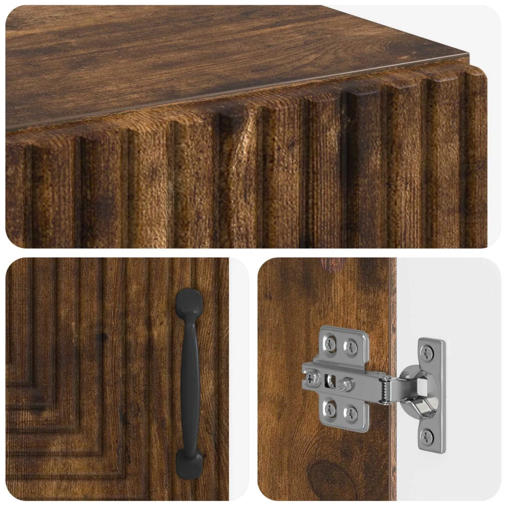 Mobiletto da Bagno HAARLEM Rovere Fumo 59,5 x 31 x 80 cm 896840