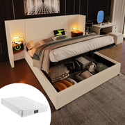 Letto matrimoniale imbottito 160x200 con contenitore e materasso