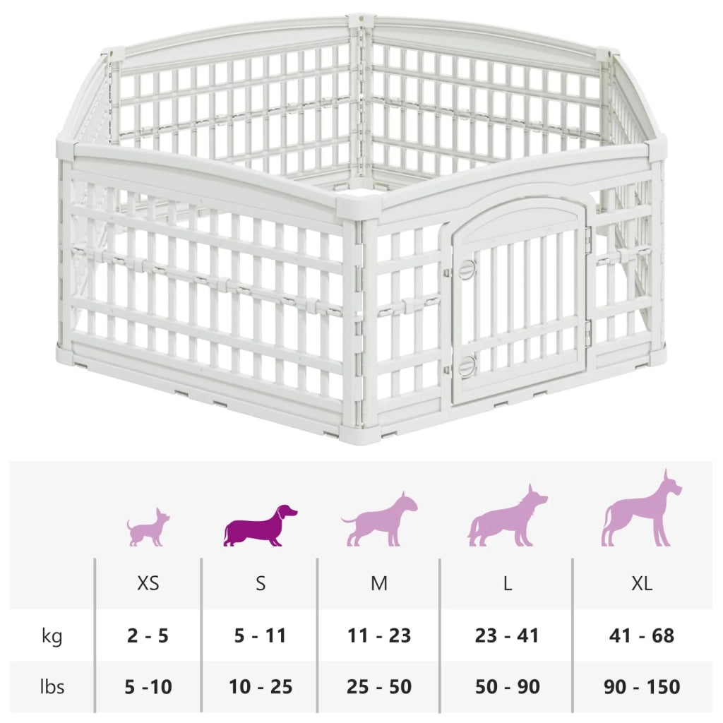 Panchetto per Cani a 6 Pannelli Bianco 179 x 151 x 58 cm 42027223