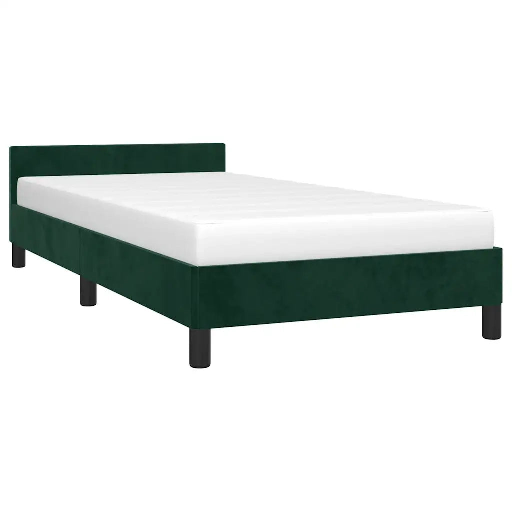 Letto singolo | Letto per adulti | Giroletto senza Materasso Verde Scuro 80x200 cm in Velluto