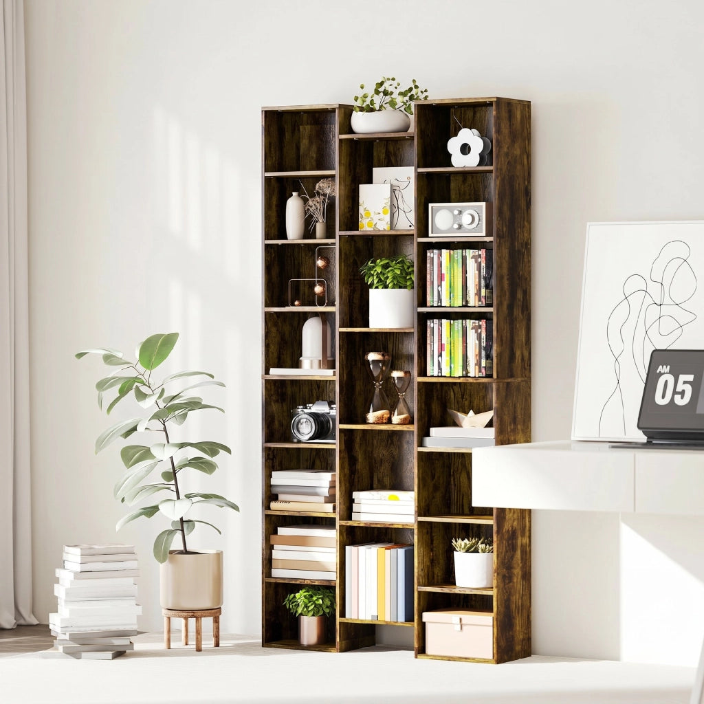 Mobile contenitore in legno ingegnerizzato con ripiani regolabili per soggiorno e ingresso