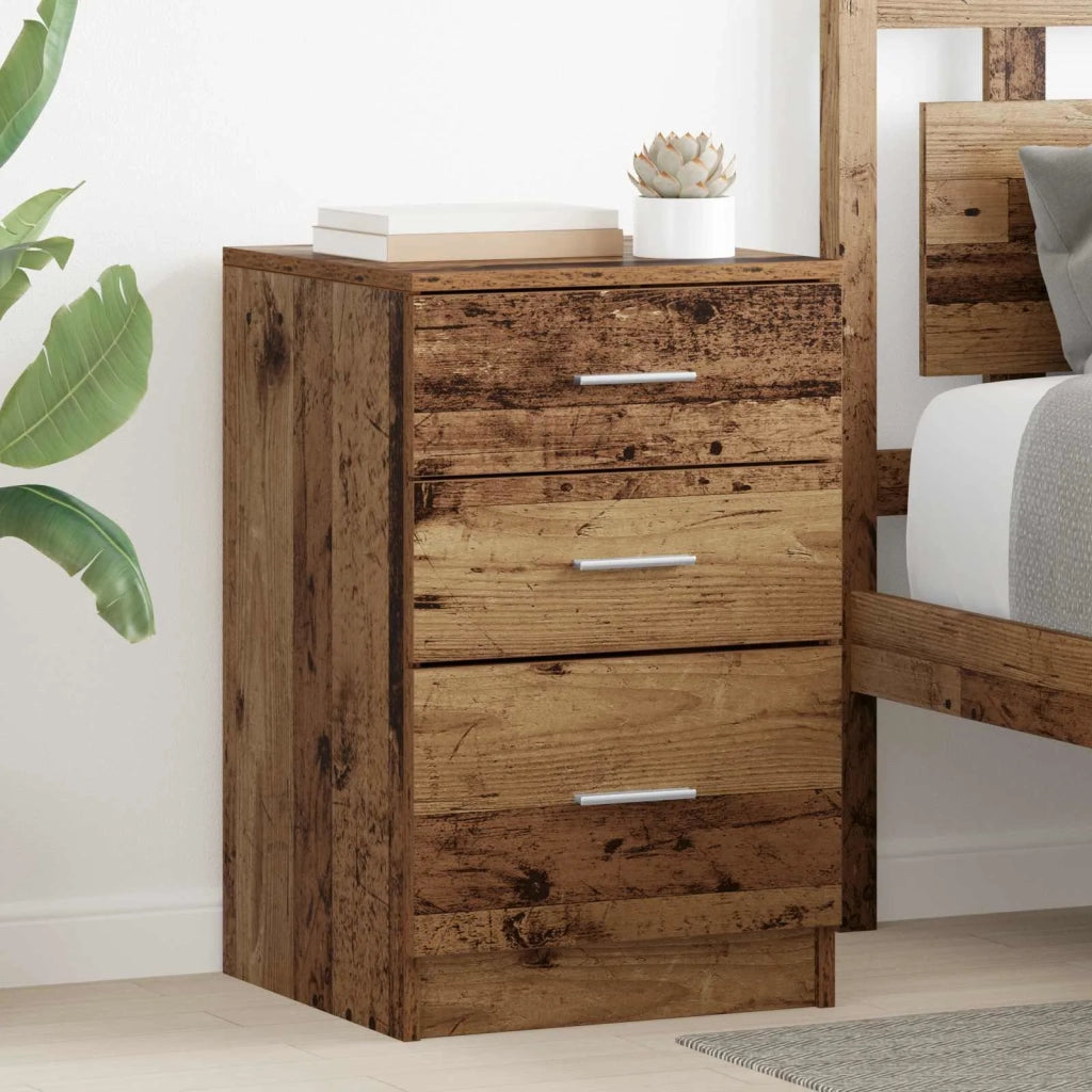 Armadio da Notte con cassetto Legno vecchio 40 x 40 x 63 cm 880914