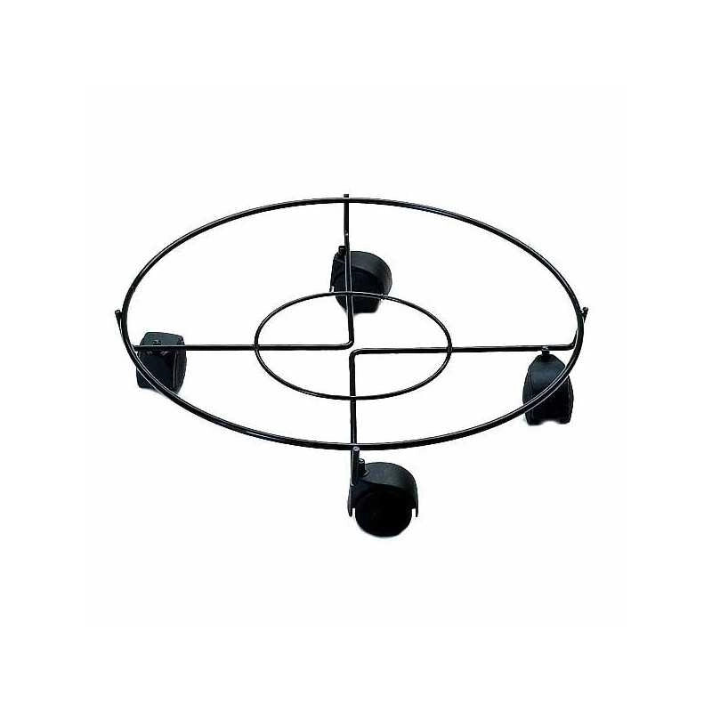 Portavaso Ruote Tondo Nero 30