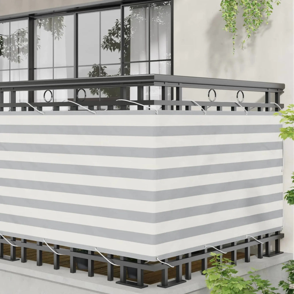 Schermo da balcone-Pannello per balcone Grigio chiaro e bianco 90 x 200 cm
