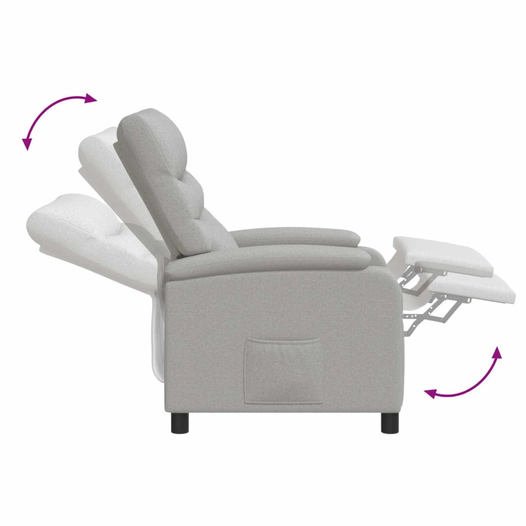 Divano Sedia-Poltrona Massaggiante Grigio Nuvola Tessuto 331676