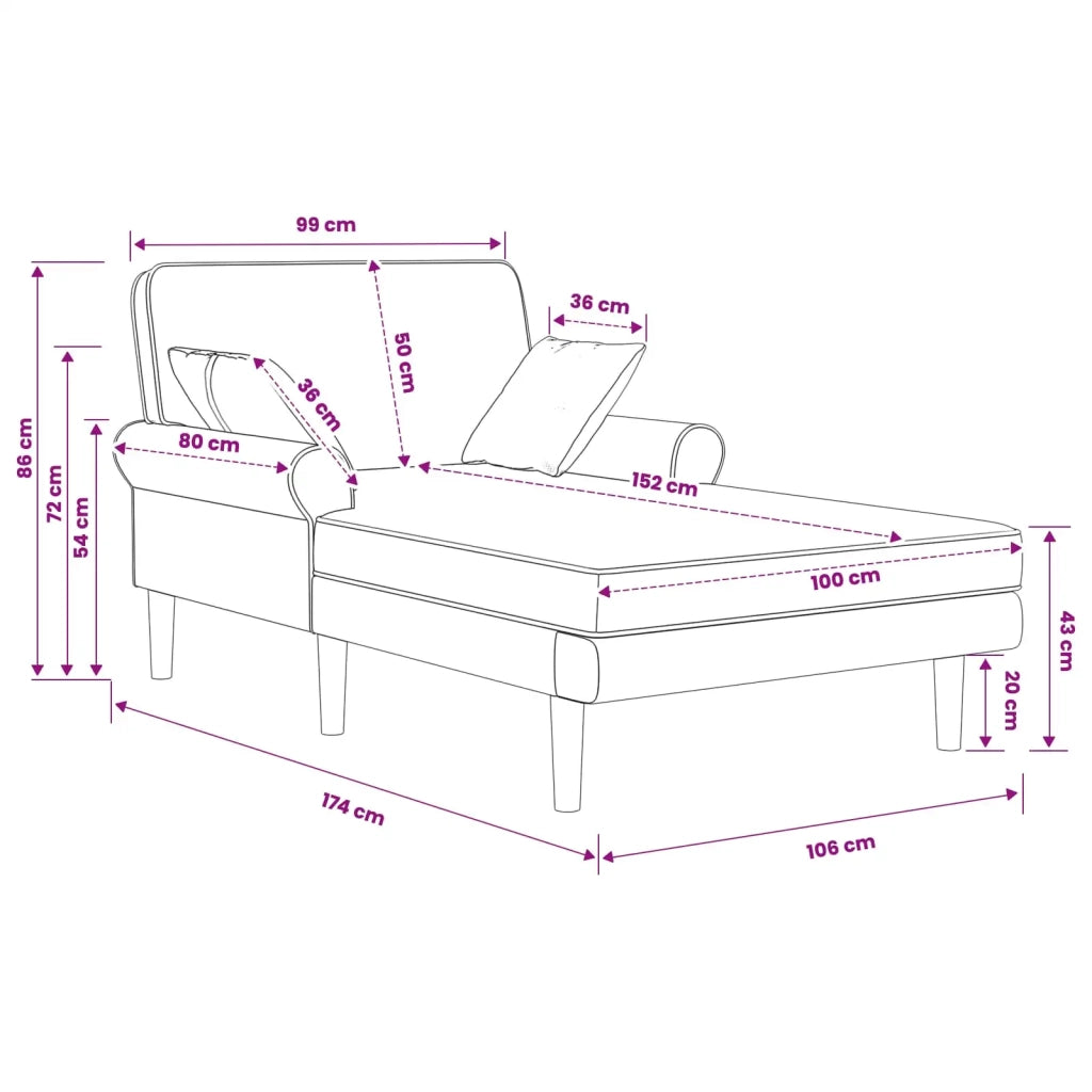 Chaise longue Grigio Similpelle 42048096
