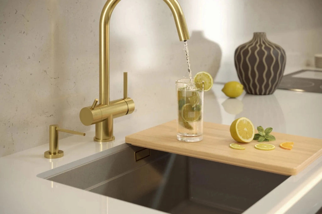 Lavello In Granito Logan 100 Beige Tappo oro