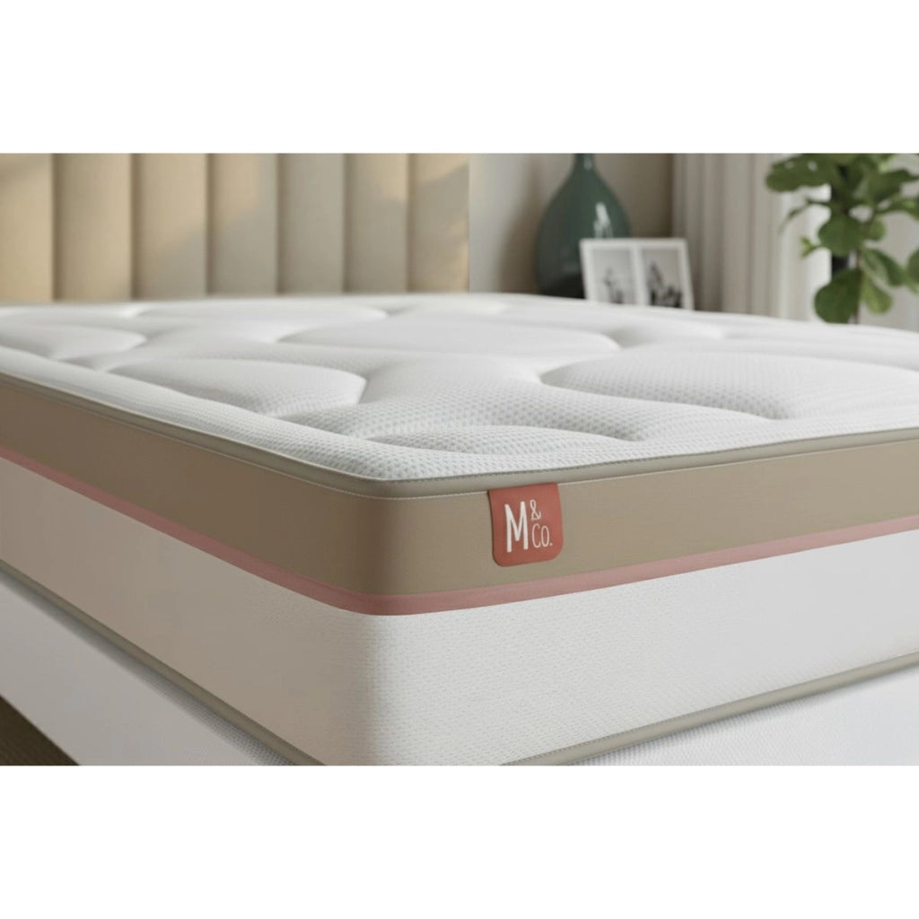 Pacchetto letto completo - Materasso 140x190cm + Box spring con doghe (kit) + 2 cuscini + Piumino - Le Cosy