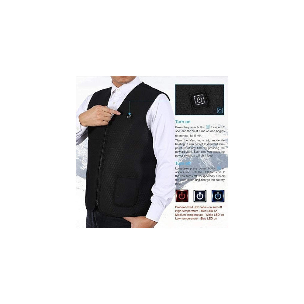 Trade Shop - Gilet Giubotto Riscaldante Usb Riscaldato Giacca Termica Unisex Riscaldamento -    Xl
