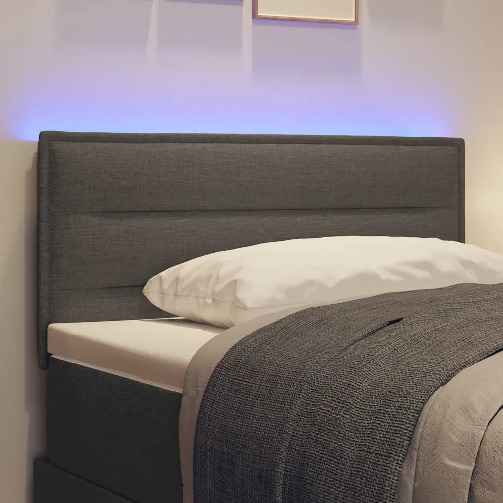 Testiera | Testata LED con strisce LED Grigio scuro 80 cm Tessuto