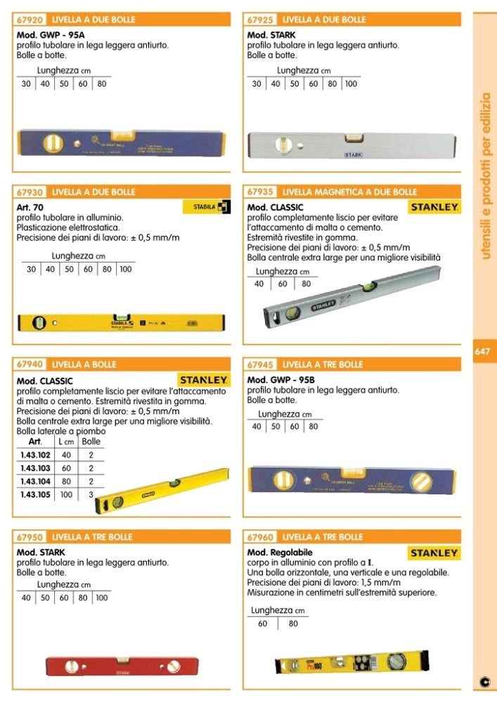 1pz livella a 2 bolle stabila art.70  40 cm cod:ferx.8538