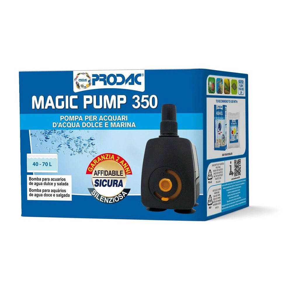 Prodac Magic Pump - Pompa Regolabile per acqua dolce e marina Modello: 350 (150-350 L/H)