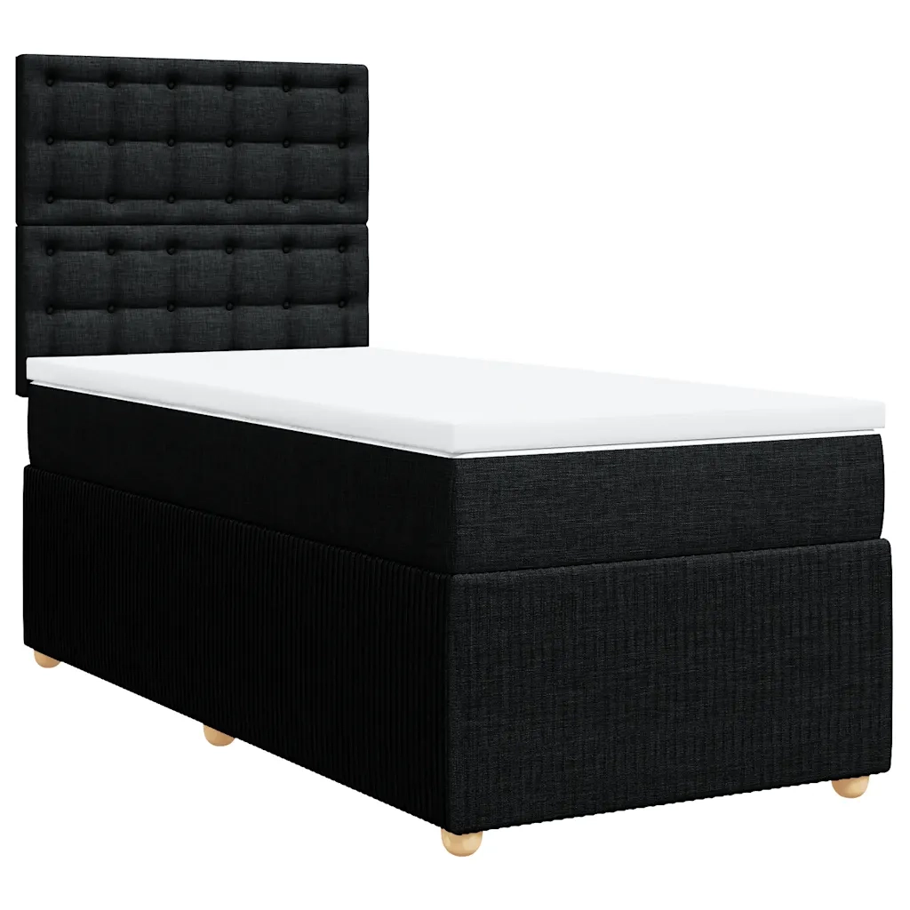 Giroletto a Molle con Materasso Nero 90x190 cm in Tessuto 3294227