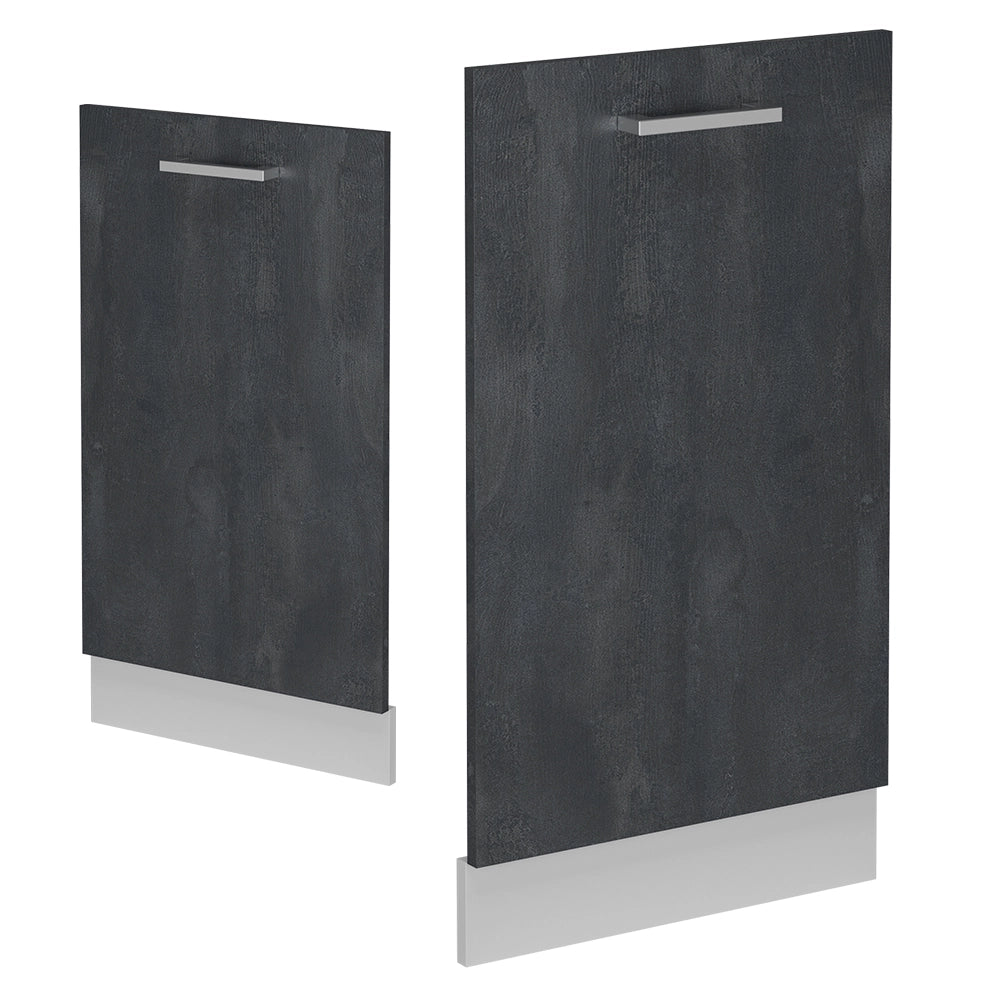 Pannello frontale della lavastoviglie R-Line Calce nera/Bianco 45 cm, PL Marmo Vicco