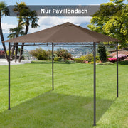 Telo di ricambio per gazebo in poliestere 180 g/m² color caffè con 8 fori per gazebo 295–300 × 295–300 cm