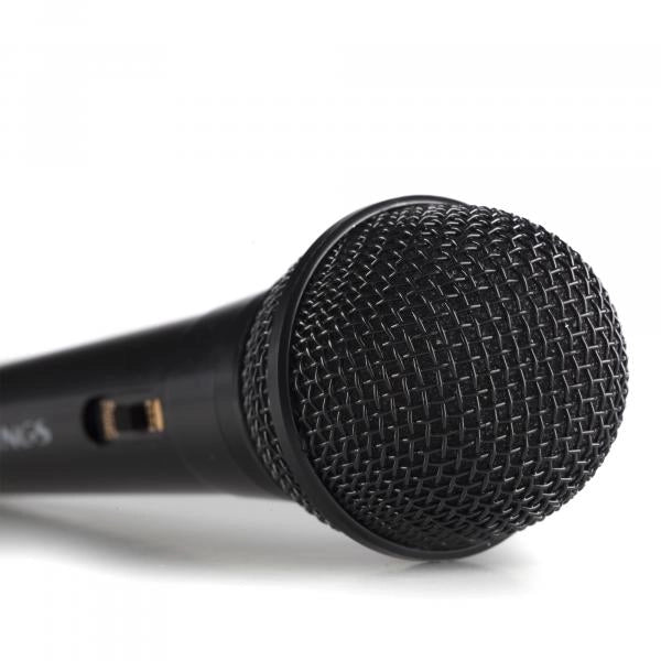 NGS SINGER FIRE: Microfono Dinamico, Microfono con Cavo da 3 Metri, Connessione Jack 6,3mm e Pulsant