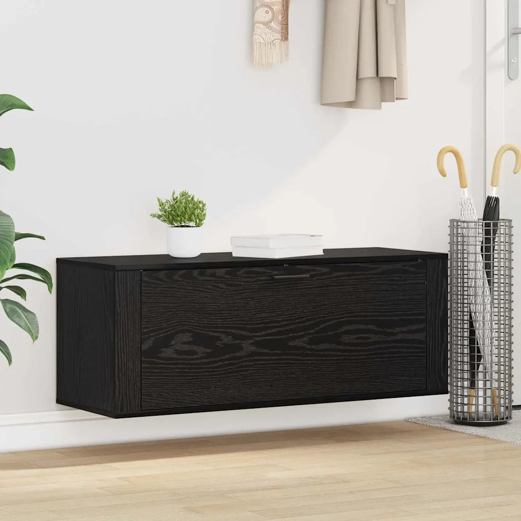 Mobile per scarpe con lo scaffale Rovere nero 100 x 35 x 38 cm 881020
