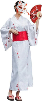 Kimono Yukata per Donne in Stile Sexy con Disegno Sakura - Costume di Costume e Cappotto da Bagno - Cappotto da Bagno Lungo