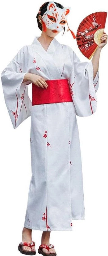 Kimono Yukata per Donne in Stile Sexy con Disegno Sakura - Costume di Costume e Cappotto da Bagno - Cappotto da Bagno Lungo