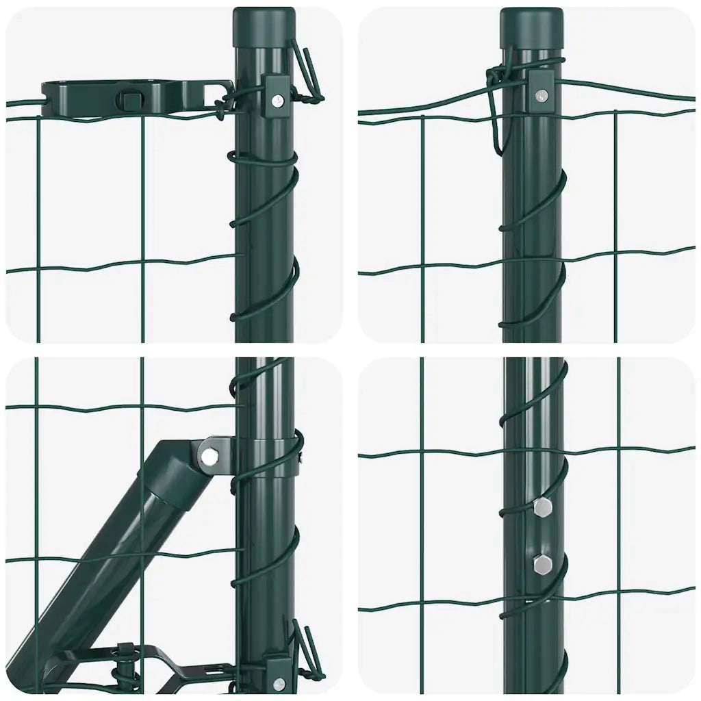 Recinzione da Giardino | Recinzione con Posto Verde 1,2 x 25 m Acciaio e PVC