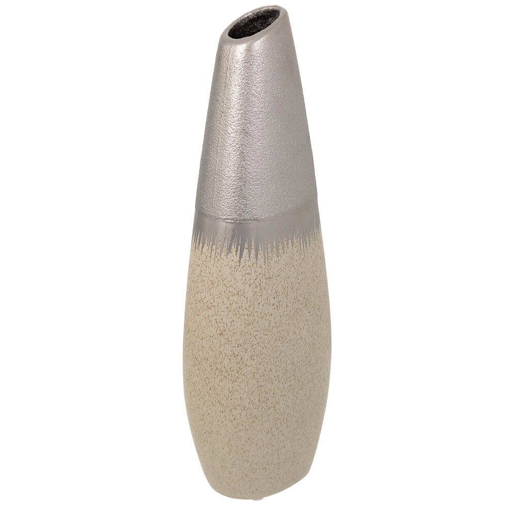 Vaso in ceramica argento 12x7x35h
