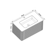Mobile bagno con lavabo integrato 80 cm bianco