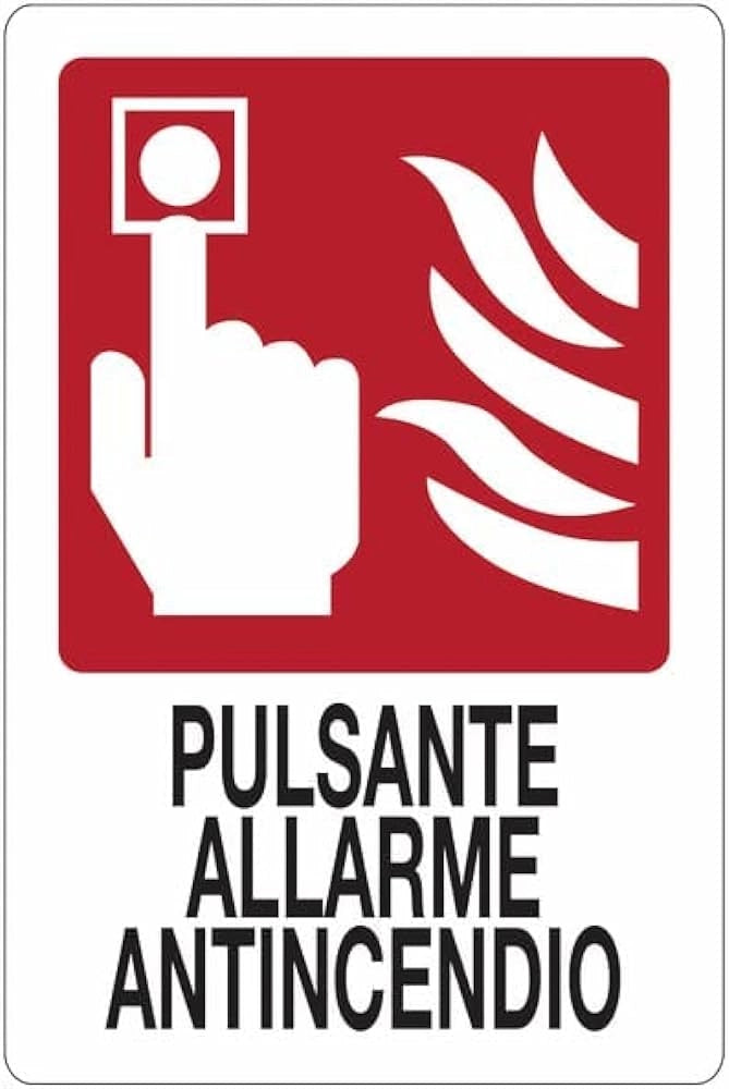 CARTELLO 'PULSANTE ALLARME ANTINCENDIO' 20x30 cm - 10 pezzi