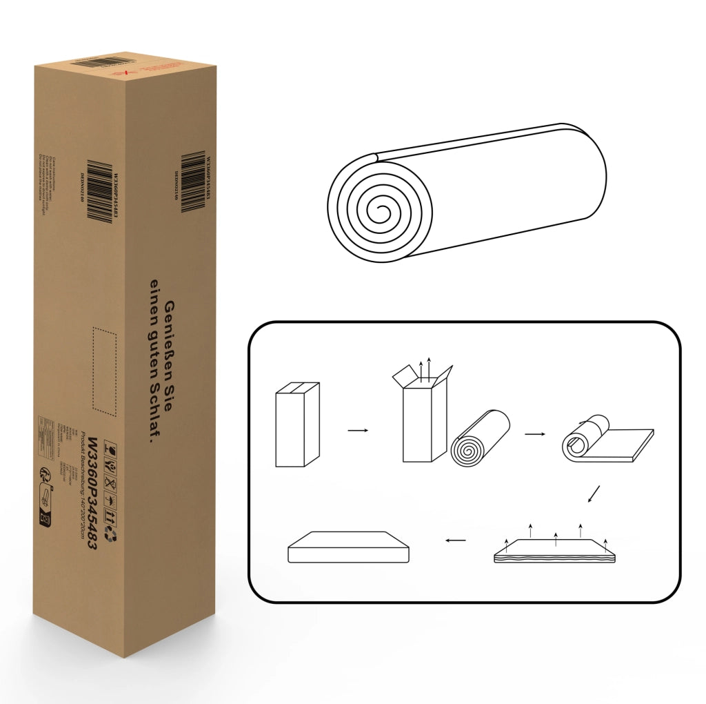 Materasso a molle insacchettate 7 zone H3; schiuma memory; bianco e grigio