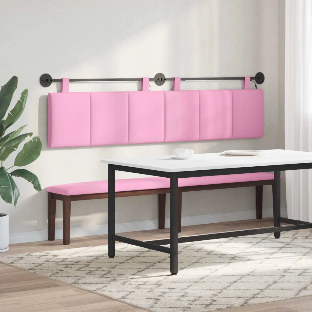 Testiera | Testata sospesa Con luce LED Rosa Tessuto