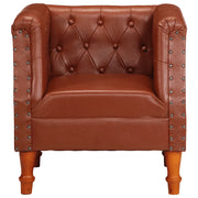 Poltrona | Sedia Relax Marrone in Vera Pelle