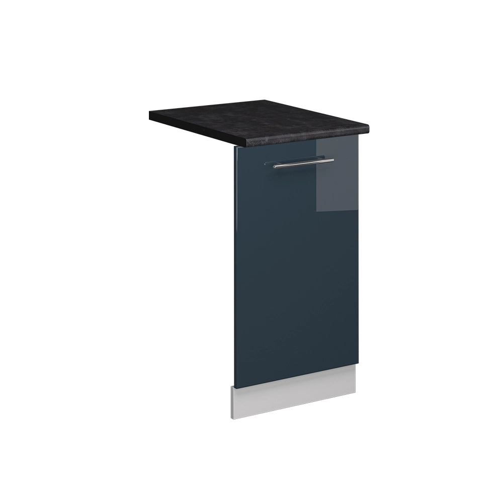 Pannello frontale della lavastoviglie Fame-Line Blu scuro lucido/Bianco 45 cm, PL Antracite Vicco