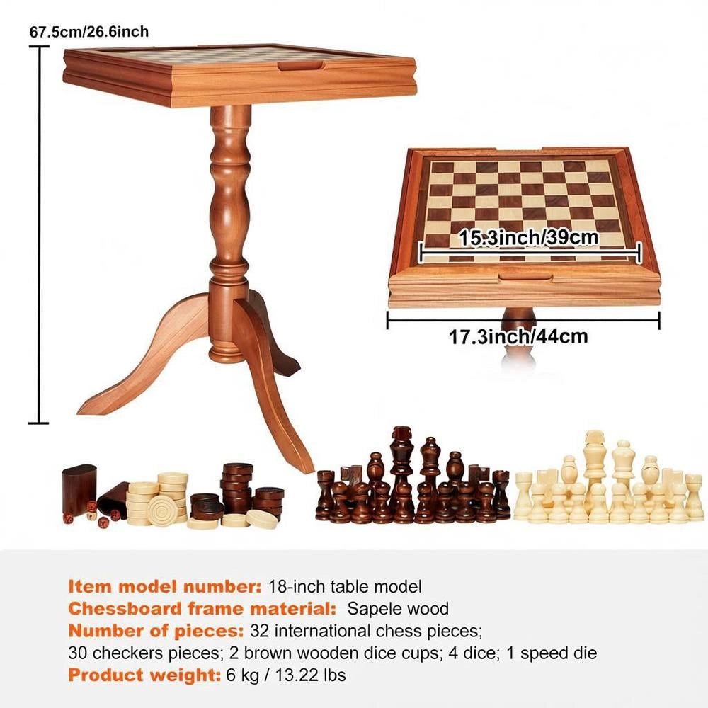 Wooden Chess Set, 650 X 650 X 675 Mm, Desktop Chessboard With Chess Pieces, Chess Set For Parties And Family Activities, Travel Chess, Children's Chess Board